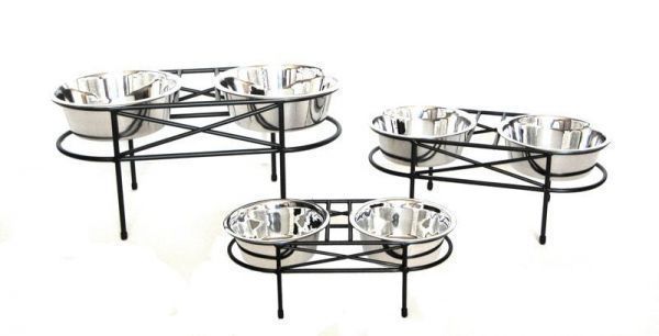 Small medium large raised double mesh dog diner